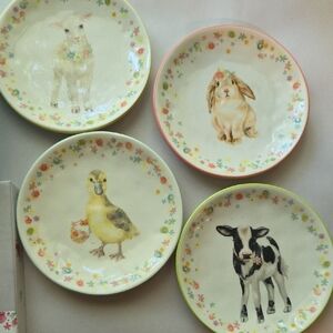 Pier 1 Appetizer Plates - Farm Animal Floral